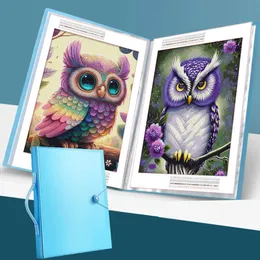 A3 60Pages Diamond Painting Po Album Storage Book Portfolio Presentation Storage Book Clear Pockets Large Folder Stationery 240309