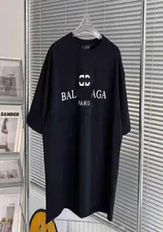 디자이너 Balanciagas T 셔츠 빈티지 대형 땀 고급 패션 브랜드 새로운 여름면 BB 인쇄 men039 및 여자 039S 2434937