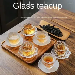 Tazze di piattini glassa colorato resistente al calore tazza di tè cinese kung fucup glassato con padrone di piattino nuvoloso familiare