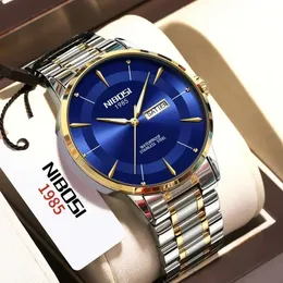 NIBOSI Quartz Watch For Men Sports Top Luxury Male Waterproof Luminous Stainless Steel Date Week Mens Watches Relogio Masculino 240311