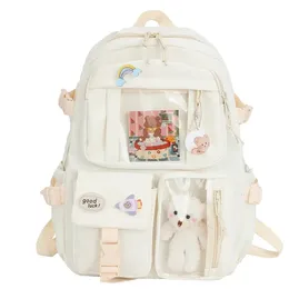 Płótno szkolne dla nastolatków dla dziewcząt chłopcy nauka książka plecak dla kobiet laptopa torby szkolne Travel Bagpack 240304