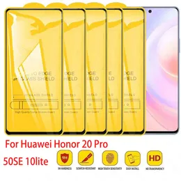Huawei Honor 20 Pro 50SE 10 9 Lite 20I 20S 10I X8 X7 8X 8X 8A 9A 9X X9 9C 전체 커버리지 클리어 스크린 보호기 유리 필름 +소매 상자