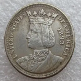 1893 Isabella Quarter Dollar Copiar moeda de alta qualidade acessórios para casa Moedas de prata336d