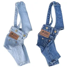 Denim casaco de cachorro jaqueta jeans roupas para cães pequenos médios traje primavera outono pet macacão filhote de cachorro roupa para cães de estimação roupas t2258s