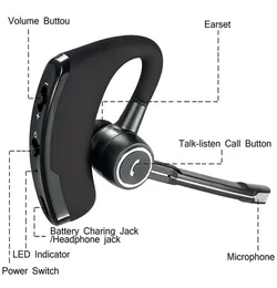 V8 V8S Business Bluetooth Headset اللاسلكي مع MIC لـ iPhone Bluetooth V41 Hands Hands Wireless Amphone Noise CA5761821