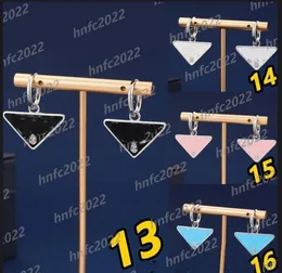 Semplice ago in argento 925 placcato oro 18 carati Designer di marca Lettere triangolari Stud geometriche donne famose strass orecchino festa di nozze gioielli con scatola originale