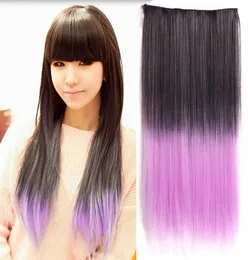 24039 multicolor ombre hair five clips in one piece hair extension9150933