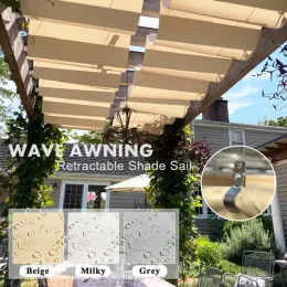 Nets Rainproof Wave Telescopic Sunshade Sail Garden Sun Shading Canopy Outdoor Retractable Awning Pergolas Sunblock Shade Screen