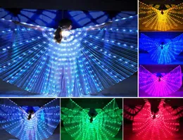 Party Decoration Women Adult Belly Dance Accessories LED WINGS MED Justerbara pinnar Steg Rekvisita som skiner öppna 360 grader2040856