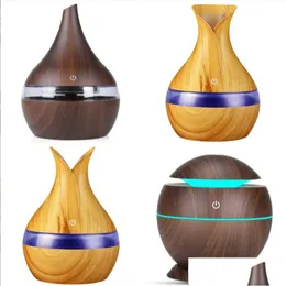 Aromaterapi Electric Arom Diffuser Essential Oil Luftfuktare Trasonic fjärrkontroll Färg LED -lampdimma Maker Hem Drop Delivery OT4Jy