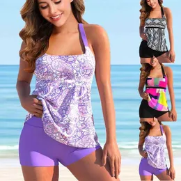 Yüzme Wear Womens Mayo Kadın Mayo Patchwork Baskı Tankini Mayo Monokini Mayo Bikini İki Parça Mayo S-6XL SUPATİK SPORLAR 240311