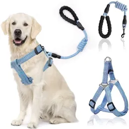 Hund Harness Leash Rope Set Justerbara hundar Bröstet Traction Puppy Pet Nylon Hållbart utomhusbältesbälteshalsar Leashe247T