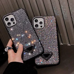 Triangle Triangle P Letter Cases for iPhone 15 14 Plus 14Pro 13 13Pro 12 Pro Max 11 Fashion Glitter Bling Rhinestore Decoration Cover Cover iPhone14