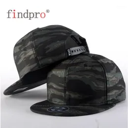 FindPro Camo Snapback Caps Ny platt justerbar hiphophattar för män Kvinnor kamouflage baseball bboy cap stil unisex1272t