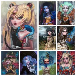 ステッチ5D Kurtis Rykovich Fantasy Fairy Art Painting Diamond Embroidery Kits Horror Cartoon Girl Cross Stitch Picture Mosaic Home Decor