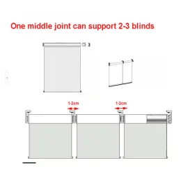 Shutters free shipping motorized roller blinds clutch 38mm 50mm middle joint/middle bracket big size splited up to many small blinds