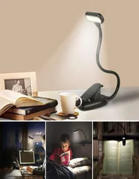 Uppladdningsbar LED USB -bok Light Reading Light Flexibel Book Lamp Dimmer Clip Table Desk Lamp Portable Clip Light4432889