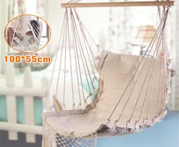 Nordic Style White Hammock Outdoor Indoor Garden Dormitor Sypialnia wiszące krzesło dla dziecka dorosłe huśtawka pojedyncza bezpieczeństwo 99950559