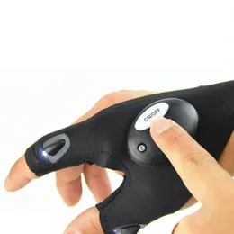 Luvas sem dedos Design masculino Mulheres Night Fishing Glove com ferramentas de resgate LED Light Outdoor Gear238b