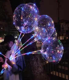 Parti Malzemeleri Aydınlık Bobo Balon Withs Stick 3 Metre LED Işık Up Up Tatil Dekorasyonu için Şeffaf Balonlar ve Kutup Çubukları7591094