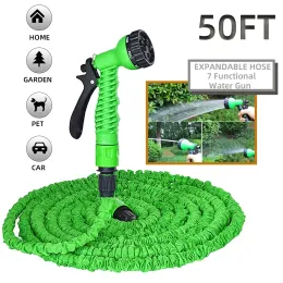 Reels 50FT Expandable Water Gun Hose Magic telescopic hose with 7 Spraying Mode Water Gun for Garden Farm Irrigation Car Wash