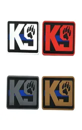 PVC -tygkrok och slingfäste K9 Claw Armband Blue Line Service Dog Badge Chapter Dekorativa klistermärken Mjuk silikon Taktisk P6566492