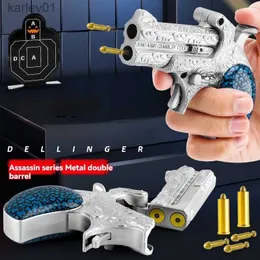 Gun Toys Alloy Deringer Soft Bullet Toy Guns Manual MINI Gun Toy Pistol Revolver Launcher Model Antistress Gun for Men Children yq240314