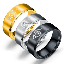 Japanese and Korean jewelry animation surrounding Naruto ring stainless steel jewelry titanium steel jewelry mens ring engraving