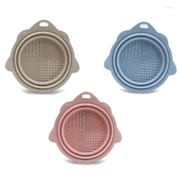 Makeup Brushes Cleaner Mat Sile Cleaning Bowl Scrubber Portable Washing Tool Drop Delivery Health Beauty Tools Accessories Otmvg