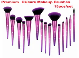 DUcare Makeup Brushes 15pcs Kabuki makeup brush Set Foundation Blending Blush Face Eye Shadow Lip Brow Eyeliner Concealer Cosmetic7589407