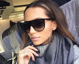 نظارة شمسية 2024 Big Women Vintage Retro Flat Top Square Square Square Pilot Luxury Designer Large Black Shopes Sunglasses