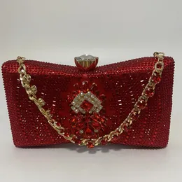 Attraente borsa da sera da donna pochette da sposa scatola da sposa design catena da festa tracolla tracolla borsa per rossetto 240304