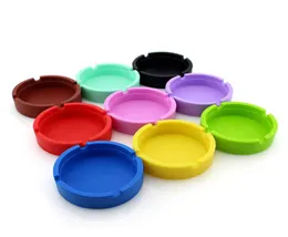 Soft Round Silicone Ashtray Luminous Mini Ash Tray Unbreakable Portable Antiscalding Cigarette Holder Colorful EcoFriendly7477694