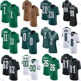 Saquon Barkley 62 Jason Kelce Jalen Hurts Football Jersey AJ Brown DeVonta Smith Haason Reddick Jalen Carter Lane Johnson Graham Chauncey Gardner-Johnson Bryce Huff