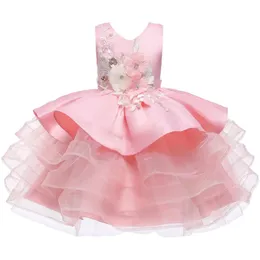 Flower Girl Sukienka dla dziewczyn tutu dziecięce ubranie eleganckie ręce organza sukienki dzieci księżniczki imprezowe Custumy 240309