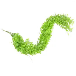 Decorative Flowers 5 Pcs Artificial Weeping Willow Plant Wall Vine Fake Hanging Plants Indoor Simulated Glue Leaves