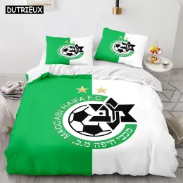 Set 3D Printed Football HAIFA Club Bedding Set Down Quilt Cover With Pillowcase Double SIngle King Sheer Curtains
