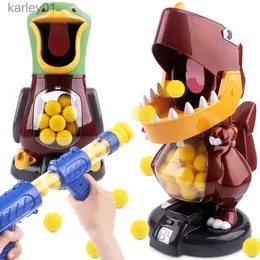 銃のおもちゃのおもちゃエアポンプシュートハングリーダックエレクトロニックスコアリングレースエアガンシュートミュージックエヴァフォームボールおもちゃを撮影するおもちゃの贈り物YQ240314
