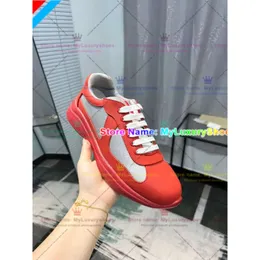 America Cup Sneakers Designer High-Top Sneakers Fashion Men Women Casual Sports Shoes Luxury Net Tygläder Rummi utomhus Sneakers Storlek 35-47 664