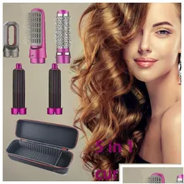 Curling Irons Hair Dryer 5 In 1 Wrap Electric Straightener Brush Blow Air Comb Detachable Home Various Wand W220618 Drop Delivery Pr P Otduu