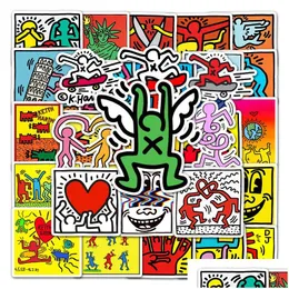 Naklejki samochodowe 50pcs Keith HARING WODYPROOKNA ZAKAPKA DO KALETOWEJ LAPTOP MOTORCYCLE LAGE Snowboard ITI Dekoracja Dostawa Automobile OTVCM