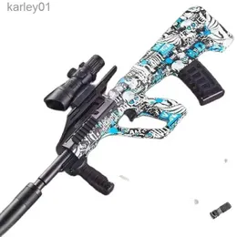 Arma de brinquedos agosto pistola de gel de água manual elétrica em arma de paintball tiro modelo de plástico graffiti cs bala macia arma falsa yq240314