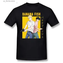 Herr t-shirts anime banan fisk kvinnor bomullsmän