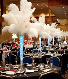 Per lotto 1014 pollici bianco pennacchio di piume di struzzo forniture artigianali centrotavola per feste di nozze decorazione8915117