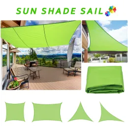 Nets Green 420D Waterproof Sun Shade Sail Square Prostangle Trójkąt ogrodowy taras baldachim Uvblock Caś