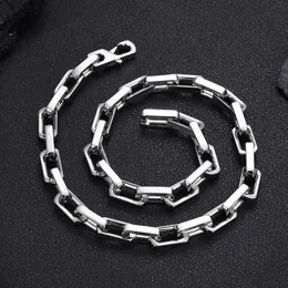 Personlig smycken Titanium Hip Hop 9mm Square Buckle Bamboo Chain rostfritt stål Herrhalsband