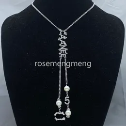 Роскошные брендовые дизайнерские подвески, ожерелья с кристаллами и жемчугом, фирменные подвески с буквами, колье-подвеска, ожерелье, подвесная цепочка из высококачественных ювелирных аксессуаров