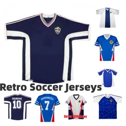 Retro 98 92 90 2000 Jugoslavia Soccer Jerseys Pancev Mijatovic Mihajlovic Stankovic Jugovic Stojkovic Savicevic Classic Football Shirt Jugoslavija Susic Uniform