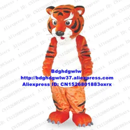 Mascot Costumes Long Fur Orange Tiger Tigerkin Mascot Costume Adult Cartoon Character Outfit Suit Business Ceremony Artistic Performance Zx2054