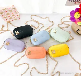 Дизайнерская детская металлическая цепочка с буквами, модная сумка для девочек из искусственной кожи, детская квадратная сумка, кошелек A68101566088